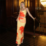 Print Sling Tops Ang Long Skirts Two Piece Set XEF-K24S44108