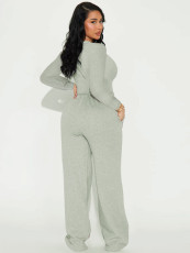 Stripe Patchwork Long Sleeve Pants Sports Suit FENF-6041