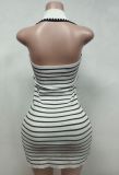 Pre Order: About 7 work days shipping Stripe Knits Mini Dress YUEM-300813