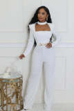 Solid Color Long Sleeve Wide Leg Jumpsuit OSM-4933