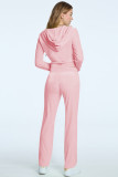 Solid Color Zipper Hooded Two Piece Pants Set YD-YM023