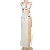 Backless Bandage Split Maxi Dress XEF-K25D70452