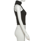 Solid Color High Collar Tops XEF-K25L68078
