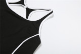 Sleeveless Contrast Color Backless Yoga Jumpsuit XEF-K25Q68159