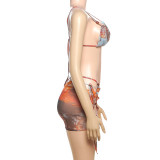Sexy Mesh Tie Up Bikinis Three Piece Swimsuit XEF-K25S67251