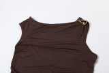 Slash Neck Solid Color Maxi Dress XEF-K25D69816