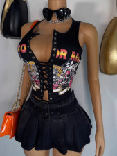 Fashion Print Sleeveless T Shirts Vest GFCF-1386