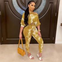 Tie Dye Print Tops And Pant 2 Piece Set MXDF-6165