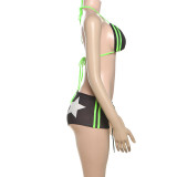 Sexy Print Bikinis Swimsuit Two Piece Set XEF-K24S66362