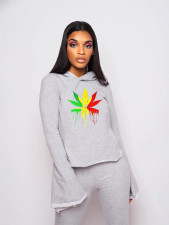 Colorful Patterned Print  Long Sleeve Pants Suit YIBF-6023