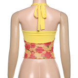 Sexy Print Halterneck Tank Tops XEF-K25L71135