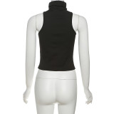 Solid Color High Collar Tops XEF-K25L68078