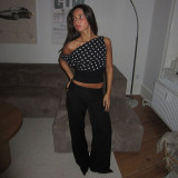 Polka Dot Sexy One-shoulder Top XEF-K25L67774