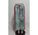 Casual Print Stripe Patchwork Straight Pants QXTF-8509