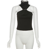 Solid Color High Collar Tops XEF-K25L68078