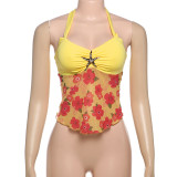 Sexy Print Halterneck Tank Tops XEF-K25L71135
