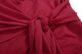Solid Color Long Sleeve Maxi Dress XEF-K25D77446