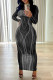 Long Sleeve O Neck Maxi Dress GXBQ-1141220