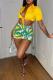 Fashion Print Tie Up Shirt Shorts 2 Piece Set GXBQ-1124224