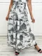 Plus Size Print Short Sleeve Slim Maxi Dress GXBQ-802