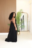 Drawstring Lace Solid Color Loose Maxi Dress GTYZ-7576