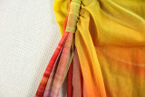 Color Block Pleated Irregular Maxi Dress GJYO-JD302607