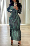 Long Sleeve O Neck Maxi Dress GXBQ-1141220