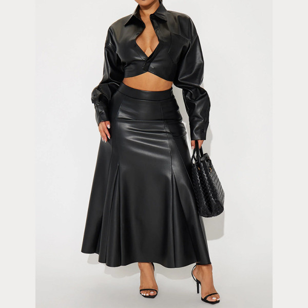 Long Sleeve Two Piece Skirts Set GXBQ-158