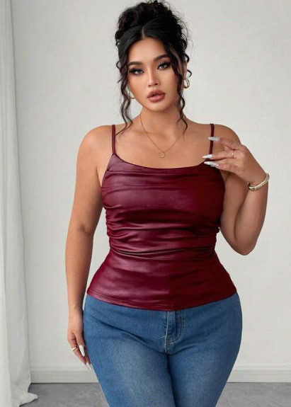 Plus Size Large U-neck Solid Color Tank Top GXBQ-T37H3420