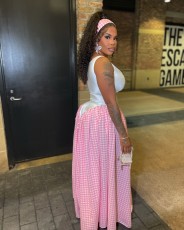 Casual Sleeveless Plaid Print Maxi Dress GTYZ-7568