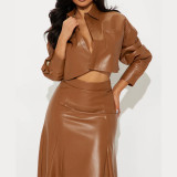 Long Sleeve Two Piece Skirts Set GXBQ-158