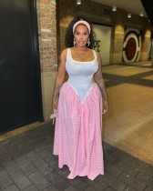 Casual Sleeveless Plaid Print Maxi Dress GTYZ-7568