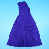 Sleeveless Slash Neck Solid Maxi Dress YF-20011