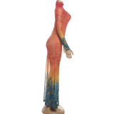 Print Hollow Out Sexy Fishtail Dress DLSF-K25D76944