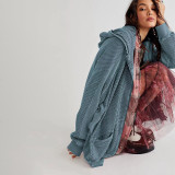 Solid Color Long Sleeve Hooded Coat GSZM-ZTP1387