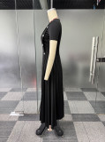 Plus Size Fashion Irregular Short Sleeve Midi Dress NY-11127