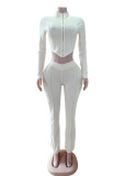 Long Sleeve Zipper Tops Two Piece Pants Set GFCF-1385