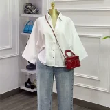 Stripe Lapel Loose Shirt GCNE-72888