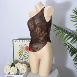 Single Shoulder Irregular Print Tops GFRT-041847TBG