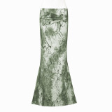 Printed Low-waist Fishtail Skirt GFRT-42053SBG