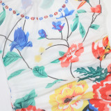 Backless Tie Up Print Ruffles Maxi Dress CYA-901948