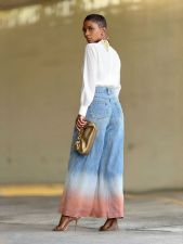 Gradient Color Wide Leg Jeans GYLN-2682