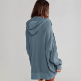 Solid Color Long Sleeve Hooded Coat GSZM-ZTP1387