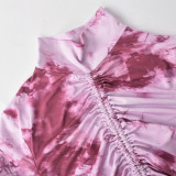 Hollow Out Print Drawstring Two Piece Skits Set GNZD-8633SD