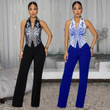 Print Sleeveless Tops Pants 2 Piece Set  BY-7452