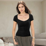 Short Sleeve U Neck Tops GSZM-ZTP1389