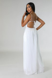 Solid Color Backless Sling Jumpsuit XHXF-8726
