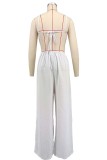 Solid Color Backless Sling Jumpsuit XHXF-8726