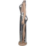 Sexy High Collar Sleeveless Split Maxi Dress BY-7476