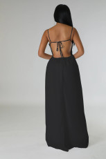 Solid Color Backless Sling Jumpsuit XHXF-8726